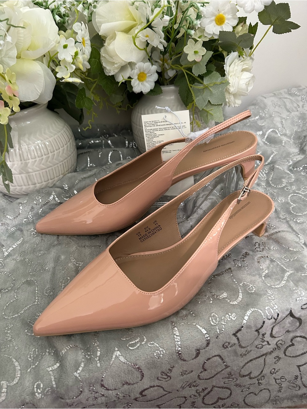 NWT A.Essentials, Blush, Size 13 Women’s Pointed Slingback Kitten Heel Pumps